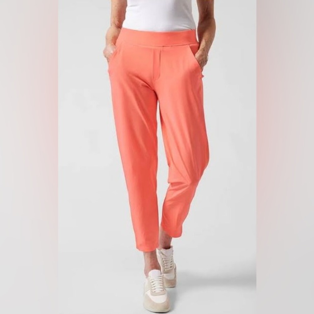 NWT Athleta Brooklyn Ankle Pant neon coral 20 - Picture 10 of 11